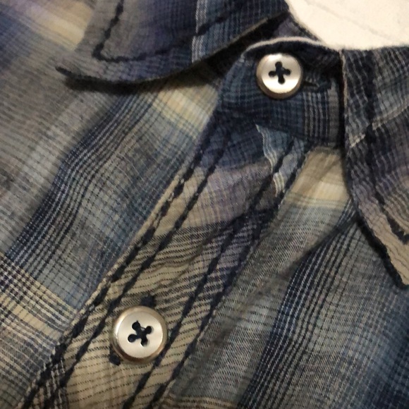 EUC Rare Vintage Brand ButtonUp Shirt-Sz XL-Cotton-Western Vibes-Blue Tones - Picture 3 of 15